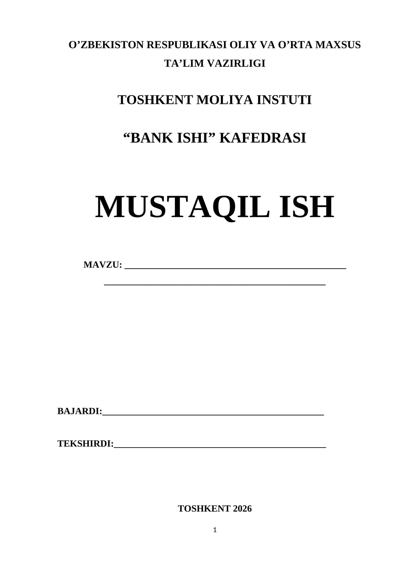 Mustaqil ish yuzi 1