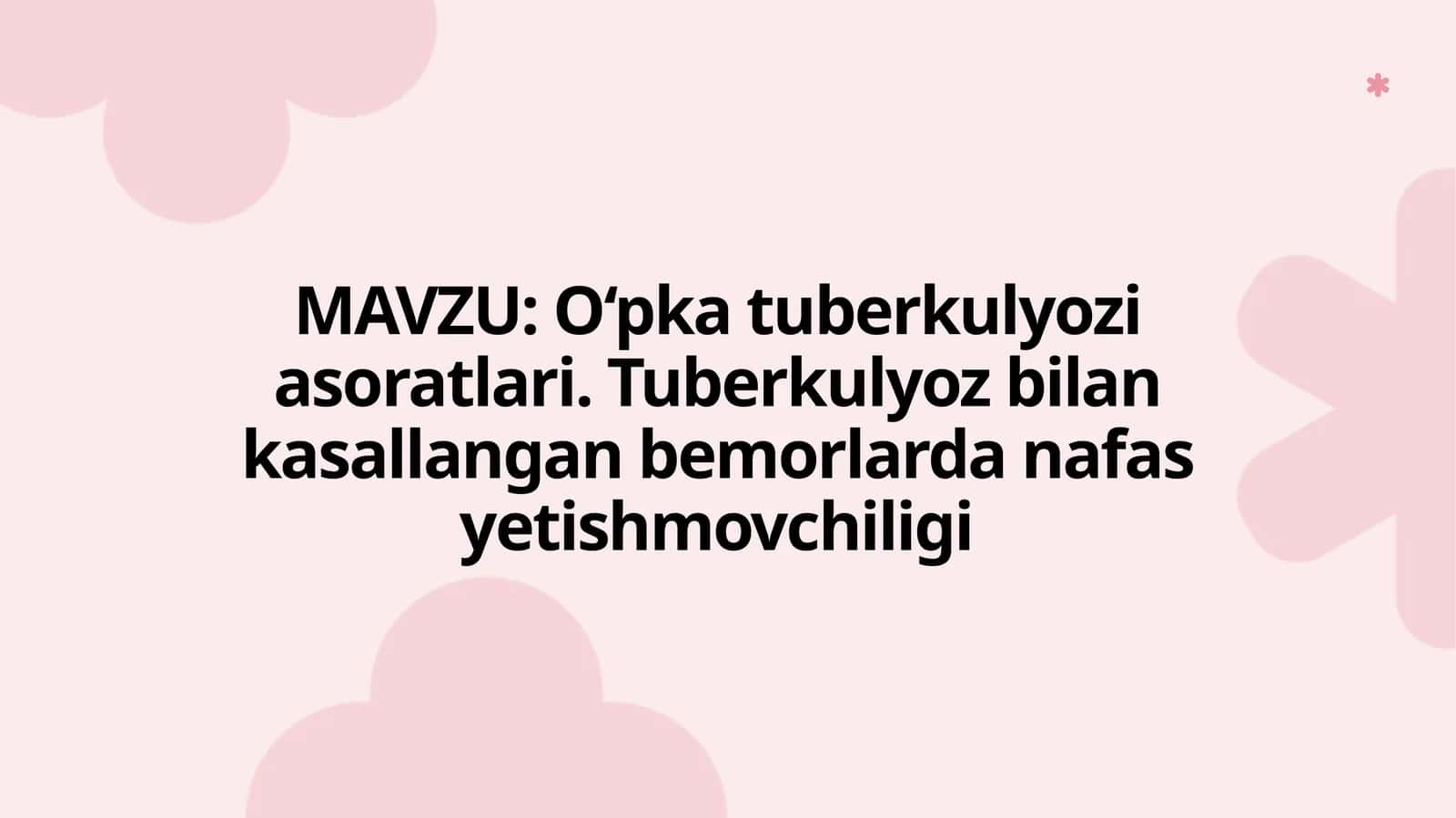 O‘pkatuberkulyozi asoratlari 1