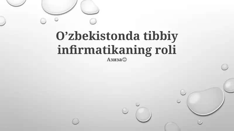 Tibbiy informatika 1