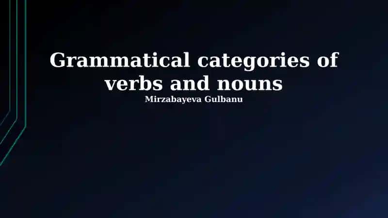 Grammatical categories of verbs and nouns