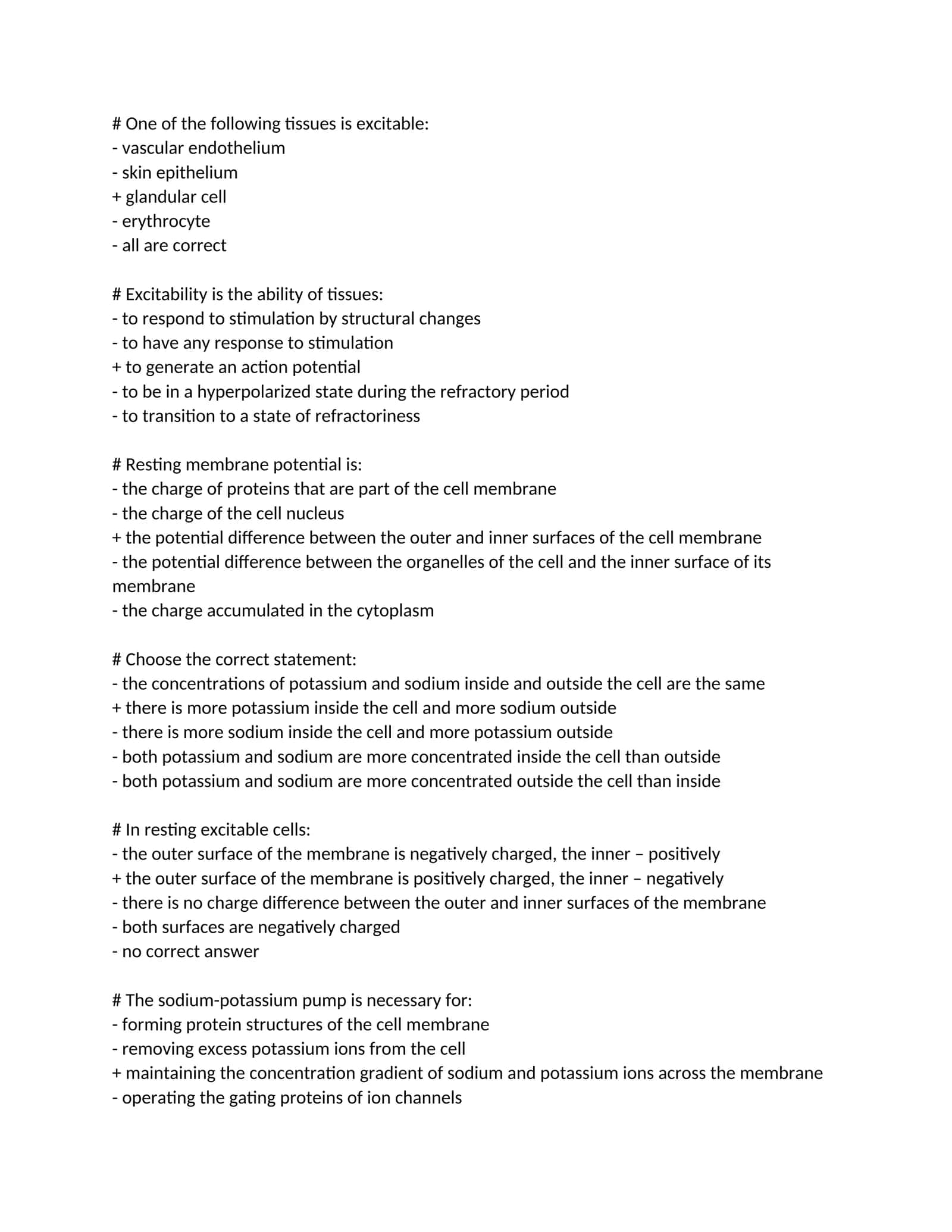 Excitable Tissues Overview 1