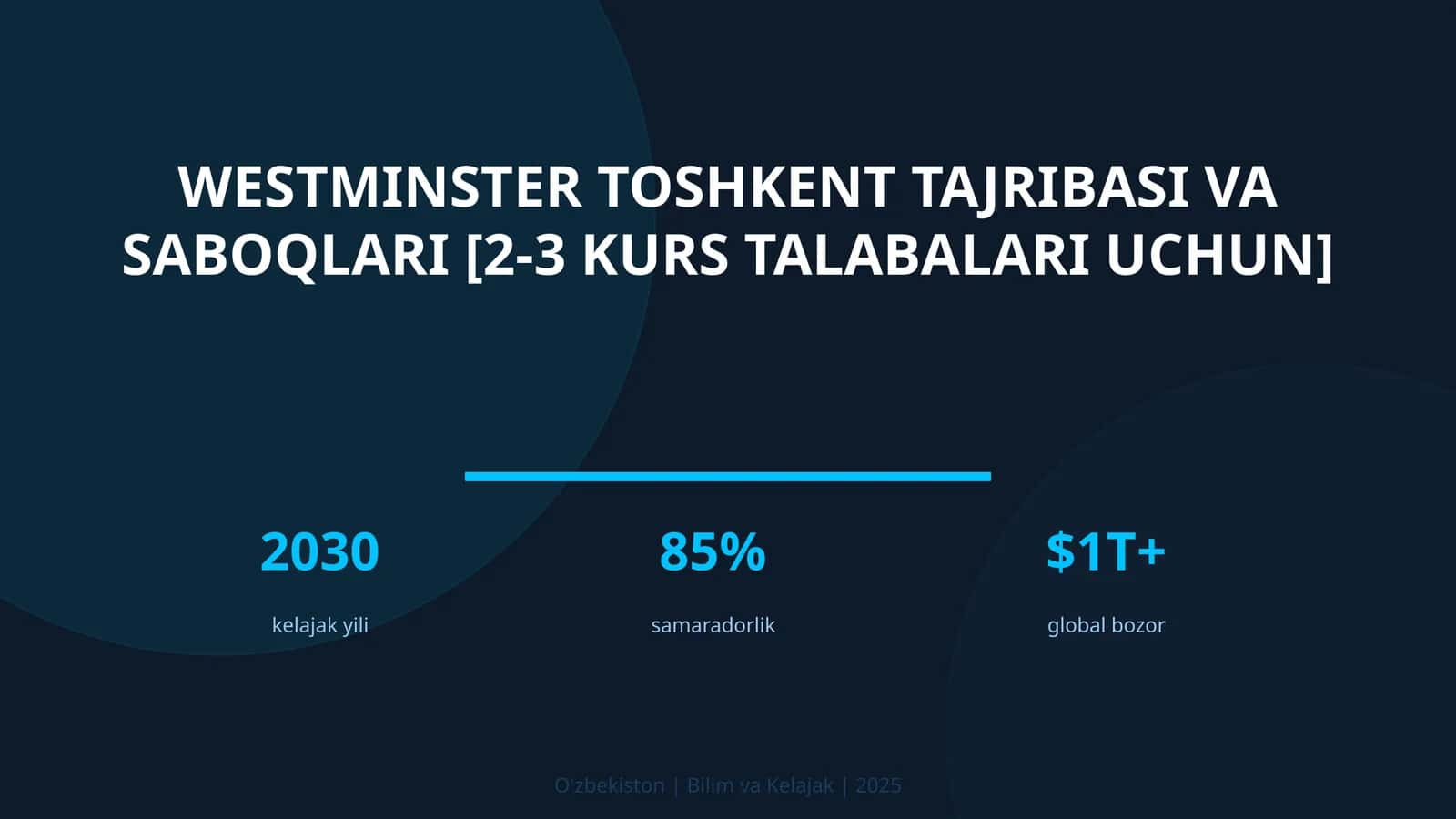 Westminster Toshkent tajribasi va saboqlari [2-3 kurs talabalari uchun] 1