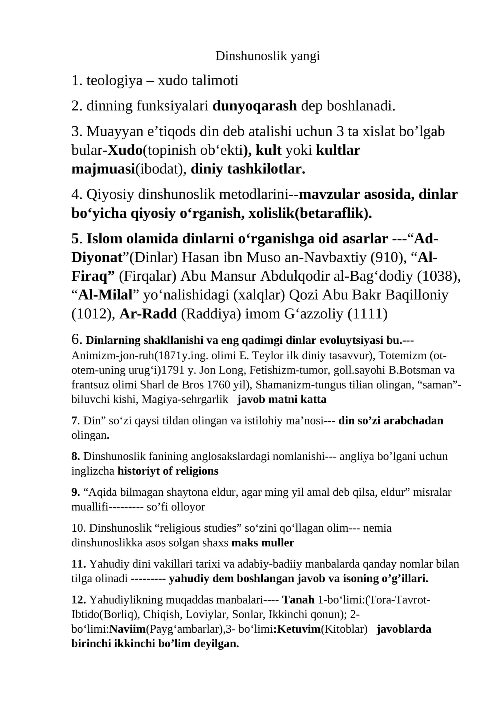 Dinshunoslik yangi 1