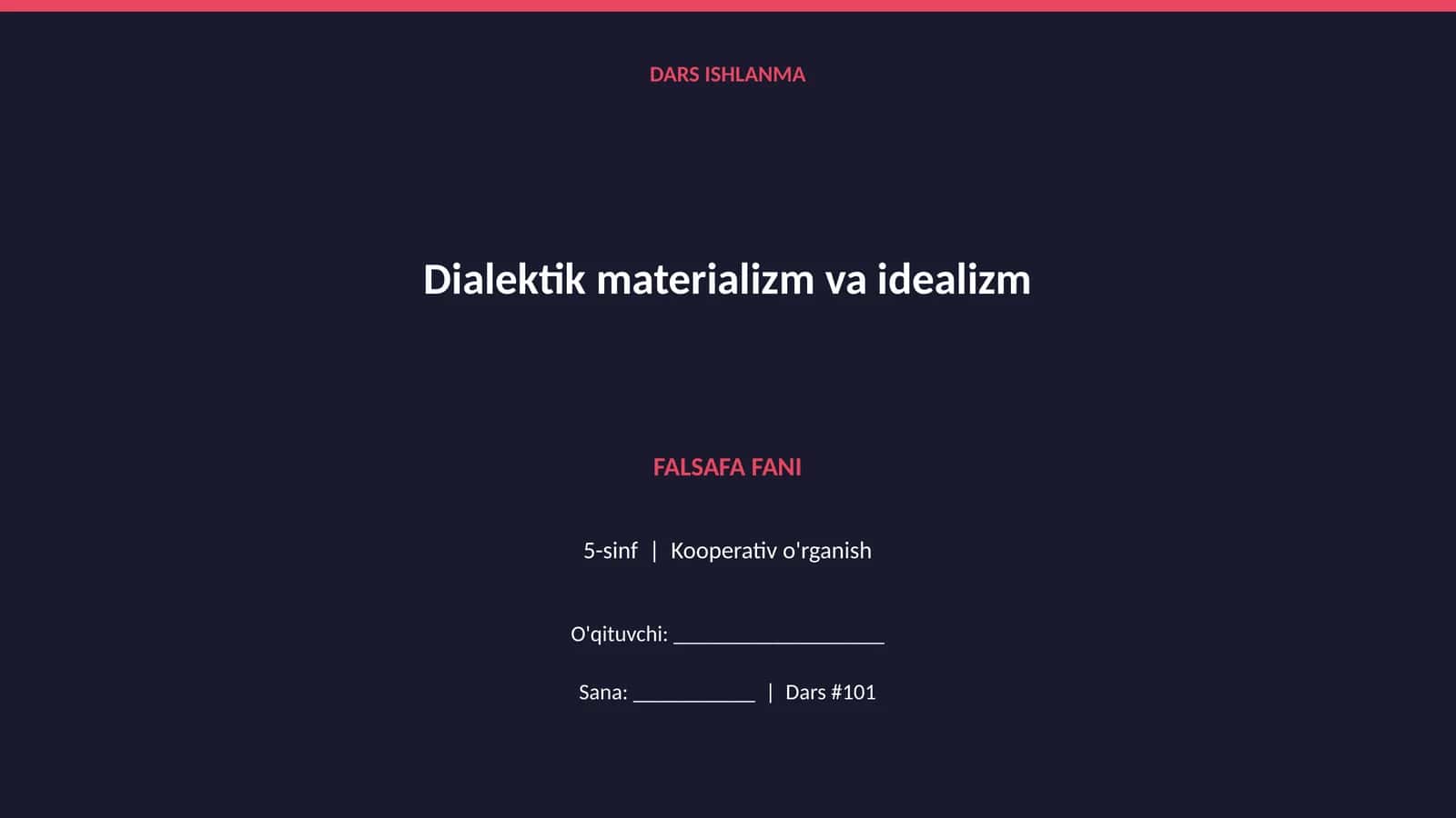 Dialektik materializm va idealizm 1
