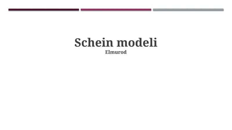 Schein modeli 1