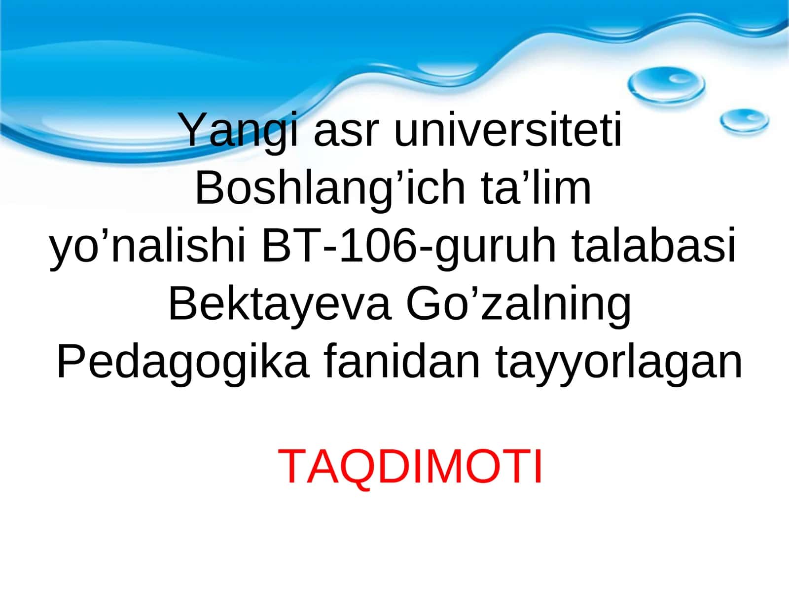 Pedagogika fanidan tayyorlagan ta'lim materiallari 1