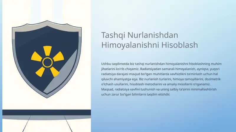 Tashqi nurlanishdan himoyalanishni hisoblash 1
