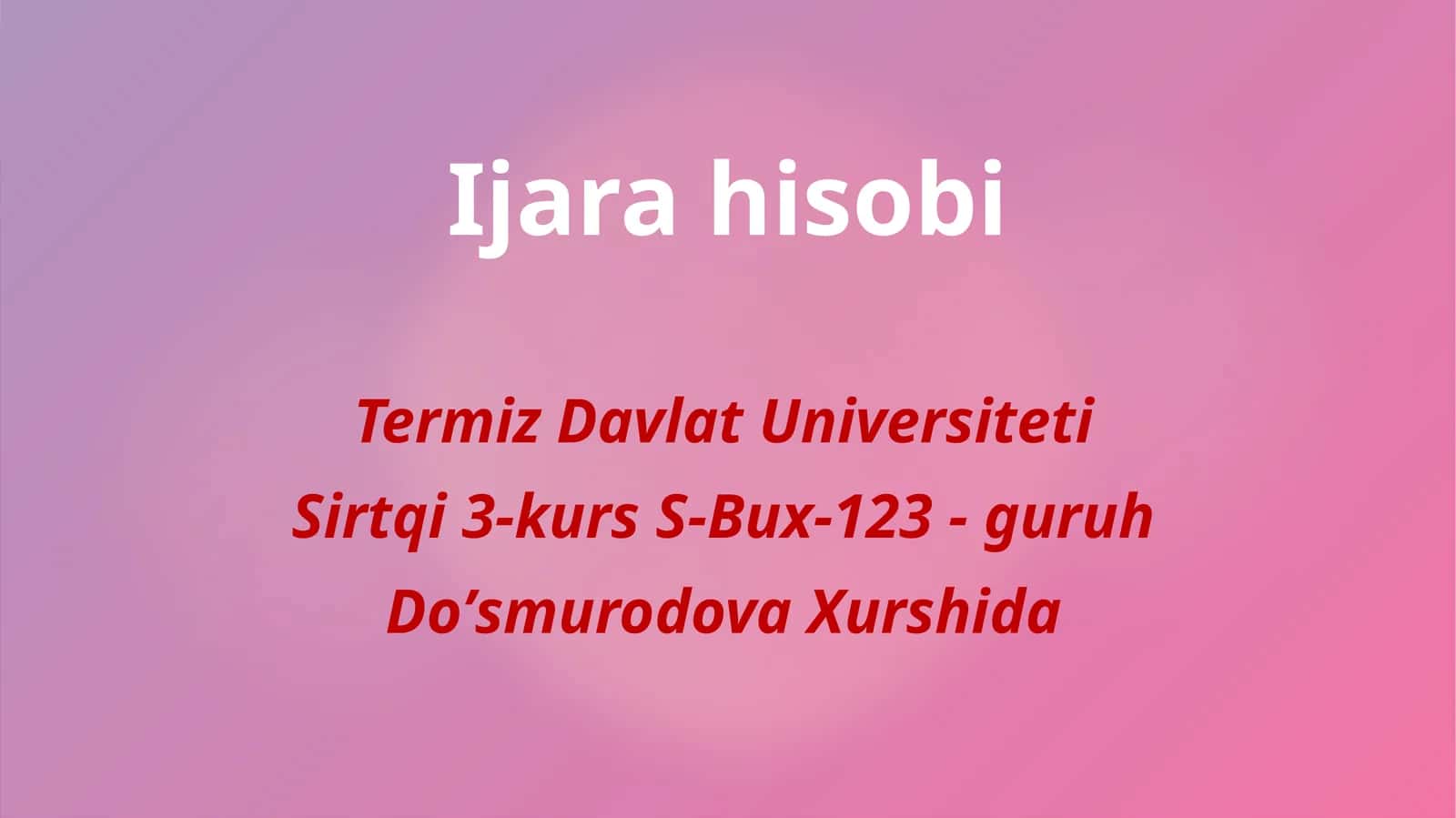 Ijara hisobi 1