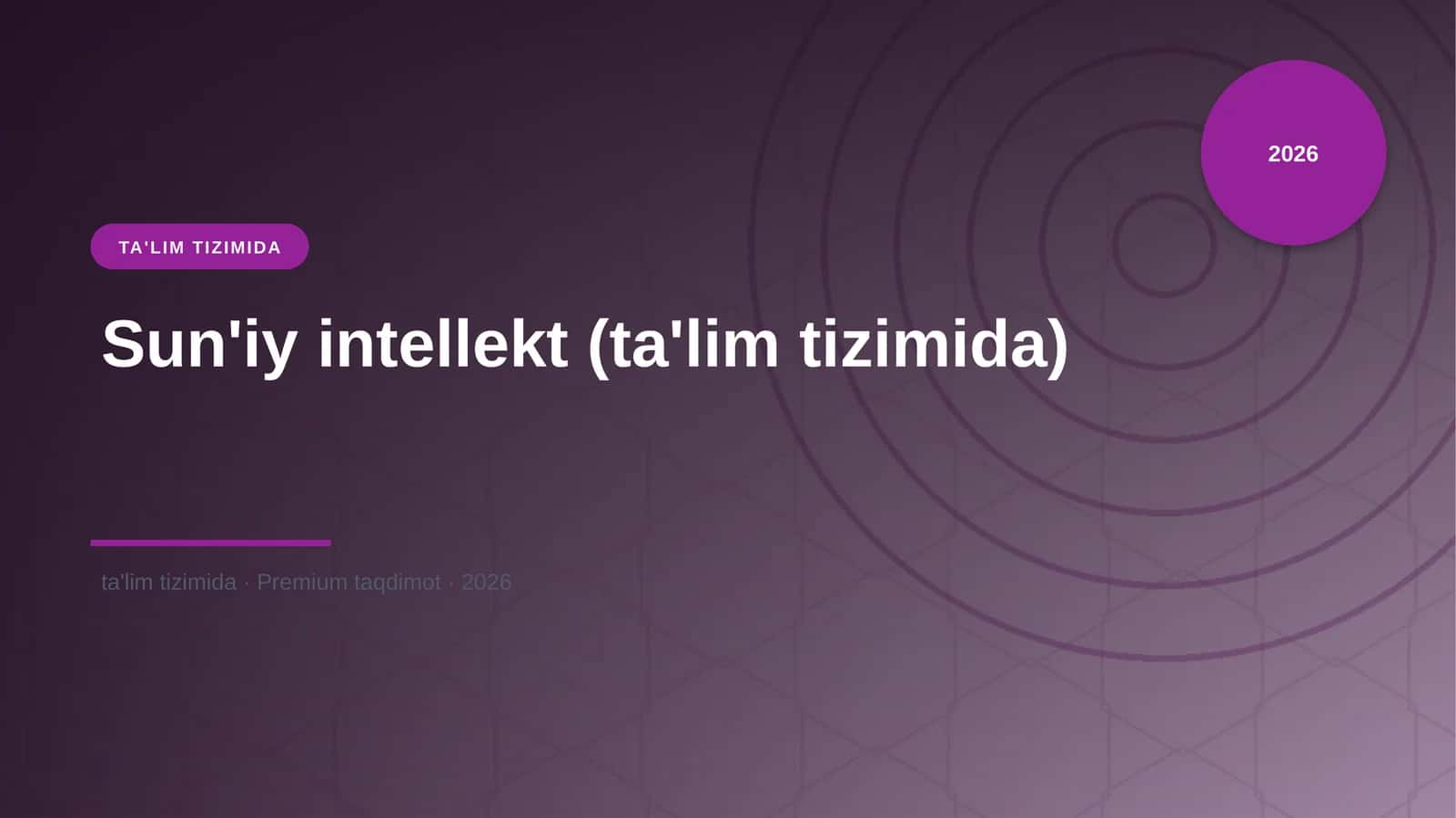 Sun'iy intellekt (ta'lim tizimida) 1