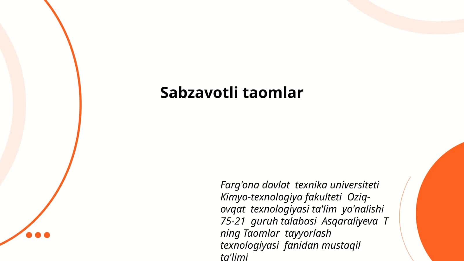 Sabzavotli taomlar 1