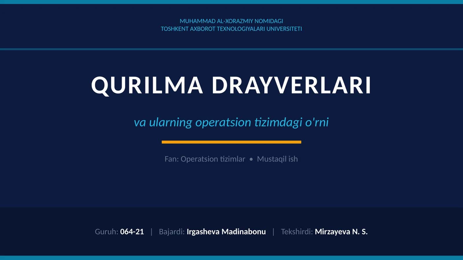 Qurilma drayverlari 1