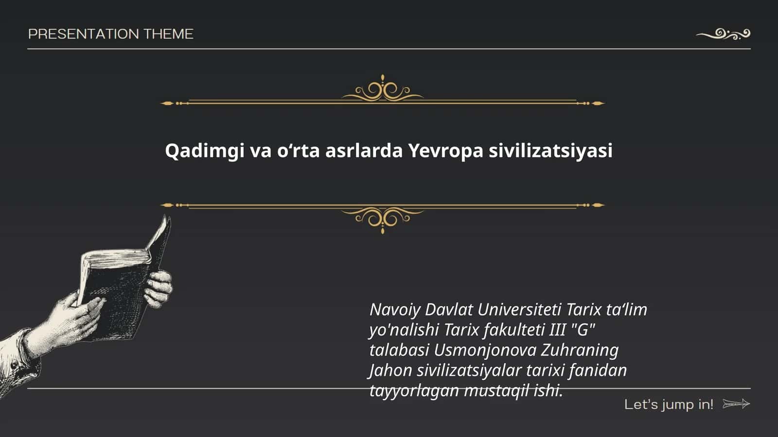 Qadimgi va o‘rta asrlarda Yevropa sivilizatsiyasi 1