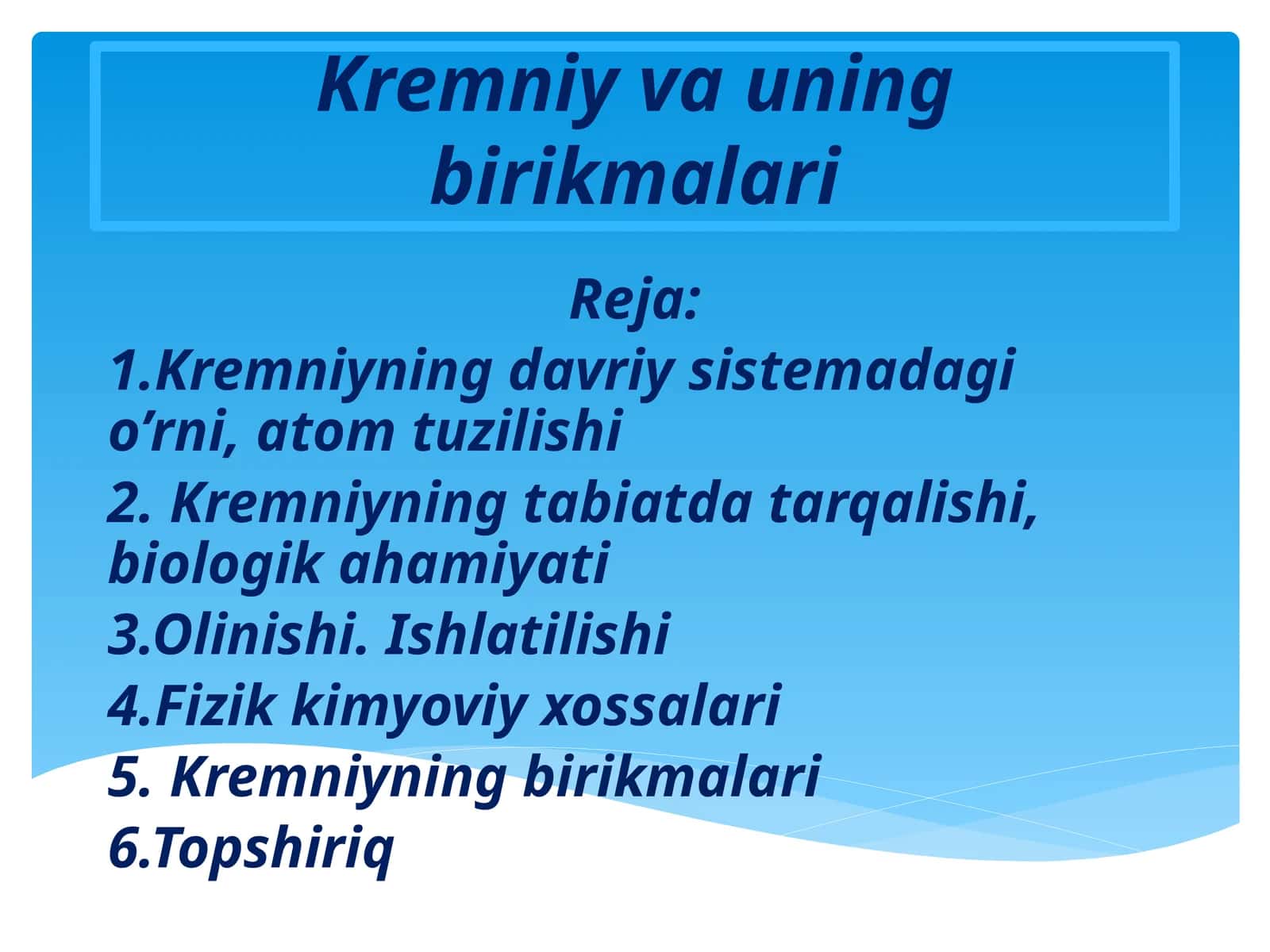 Kremniy va uning birikmalari 1