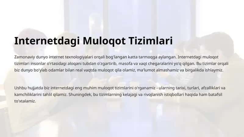 Internetdagi Muloqot Tizimlari 1