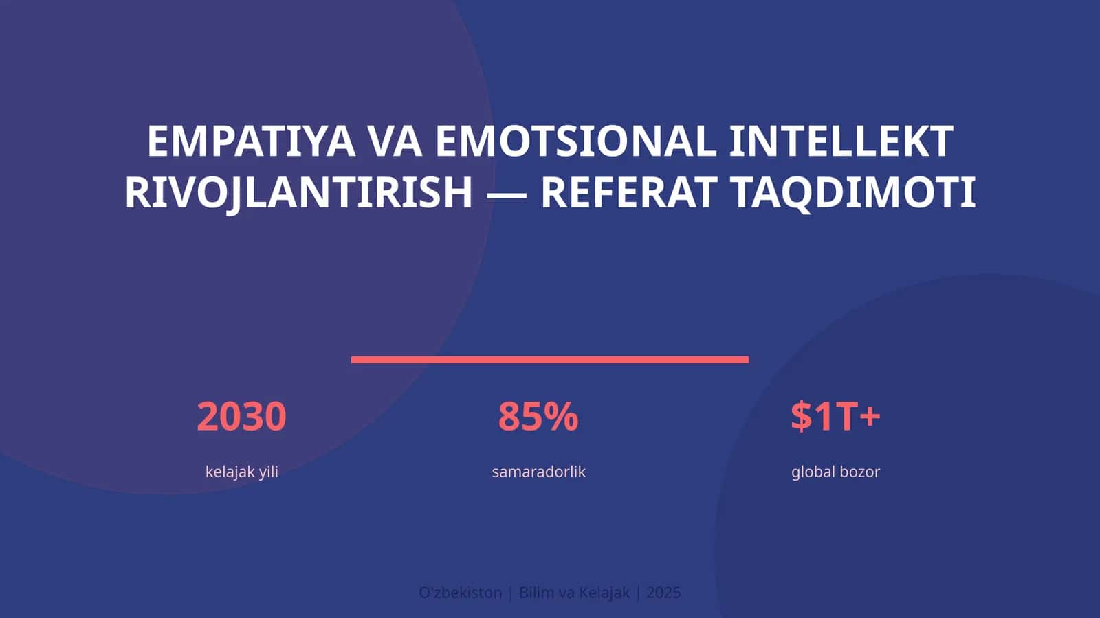 Empatiya va emotsional intellekt rivojlantirish — referat taqdimoti 1