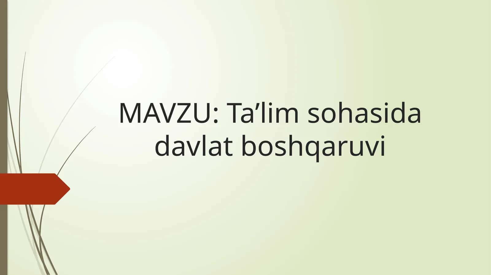 Ta’lim sohasida davlat boshqaruvi 1