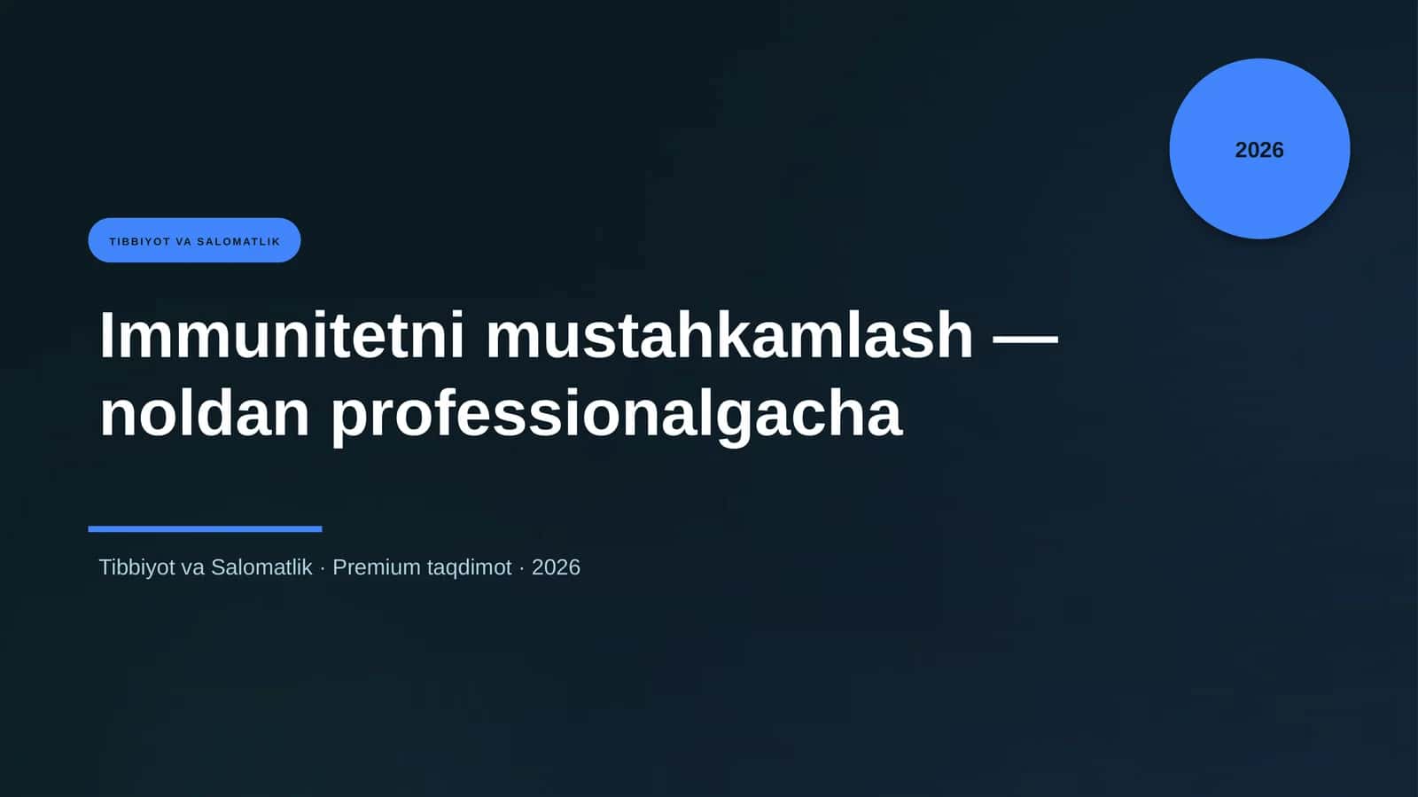 Immunitetni mustahkamlash — noldan professionalgacha 1