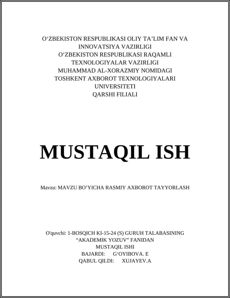Rasman axborot va uning turlari 1