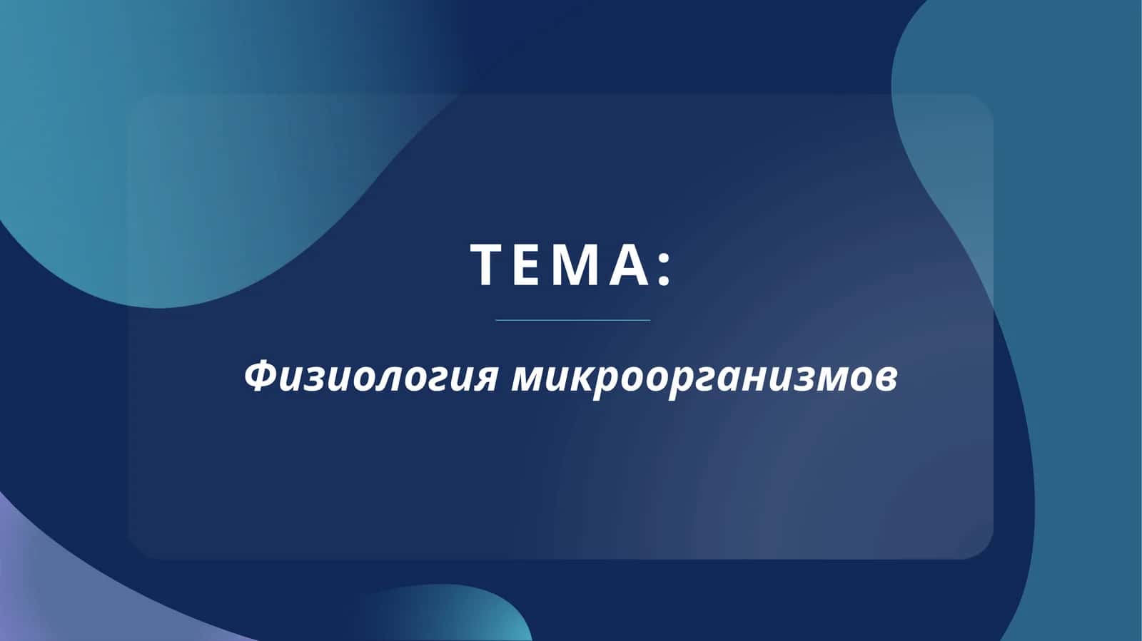 Физиология микроорганизмов 1
