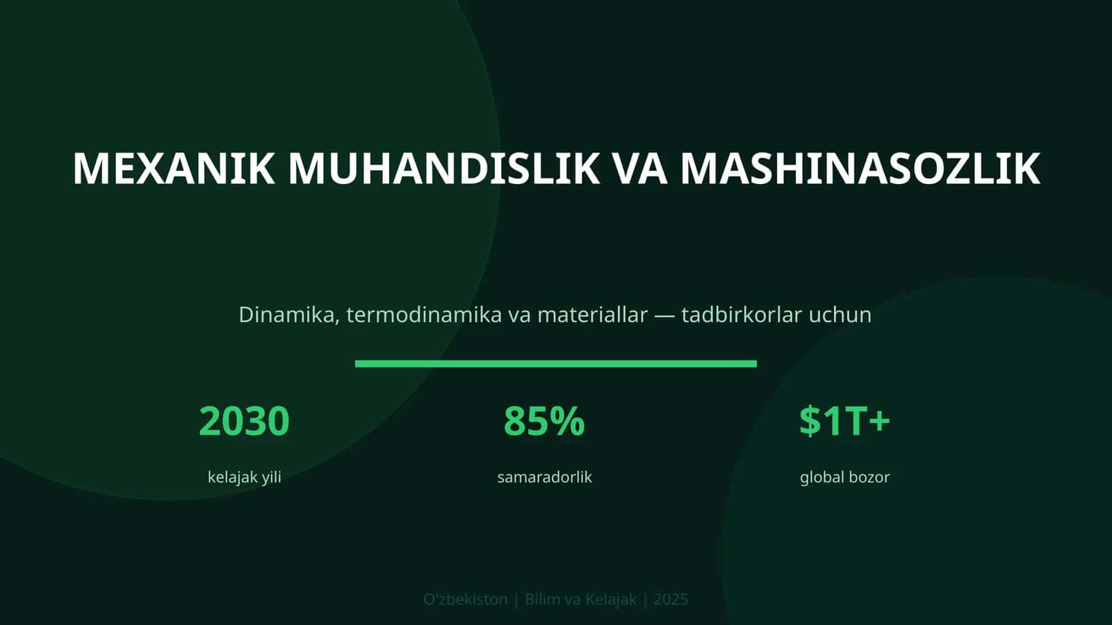 Mexanik Muhandislik va Mashinasozlik 1
