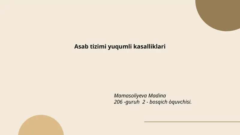 Asab tizimi yuqumli kasalliklari 1