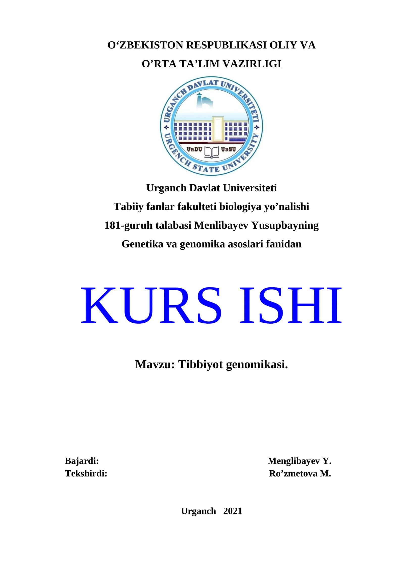 Tibbiyot genomikasi 1