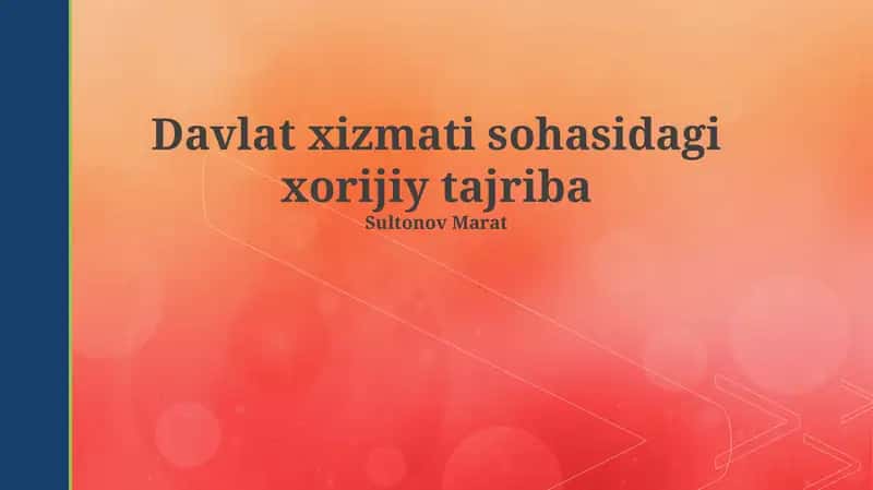 Chet el tajribasini O'zbekistonga moslashtirish 1