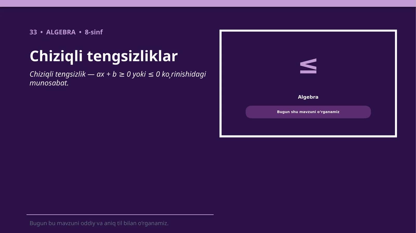 Chiziqli tengsizliklar 1