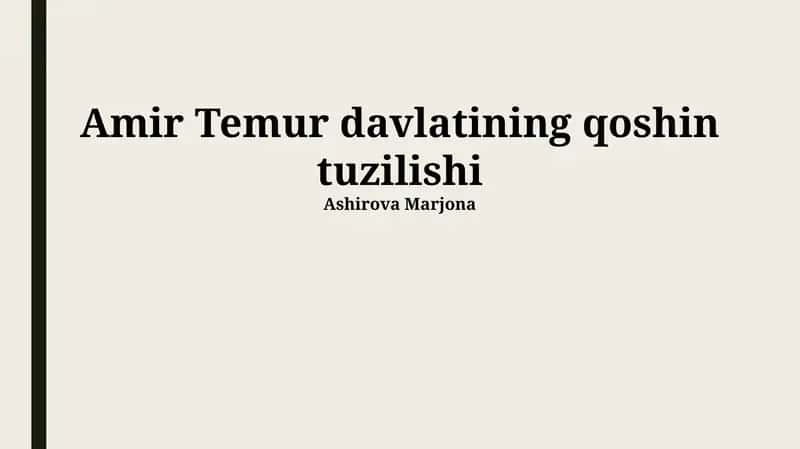 Amir Temur davlatining qoshin tuzilishi 1