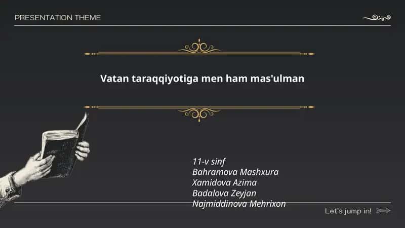 Vatan taraqqiyotiga men ham mas'ulman 1