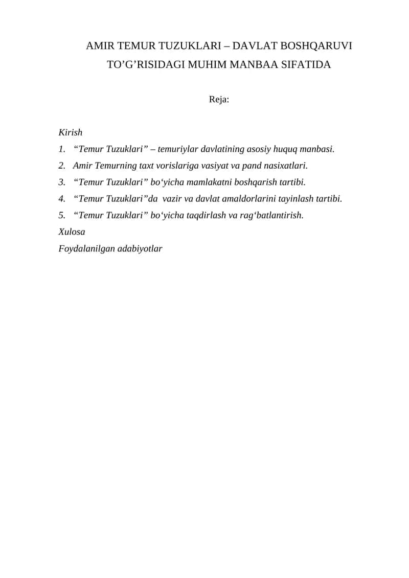 Temur Tuzuklari 1