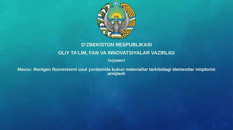 Rentgen-fluoressent tahlilining asoslari va usullari 1