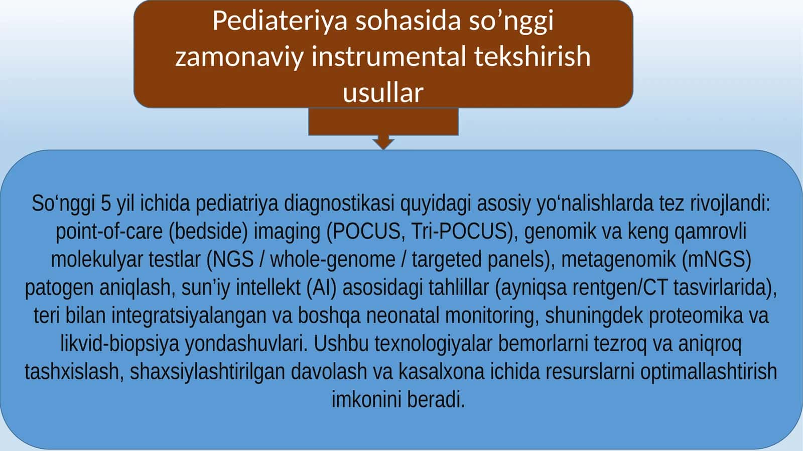 Pediateriya sohasida so‘nggi zamonaviy instrumental tekshirish usullari 1