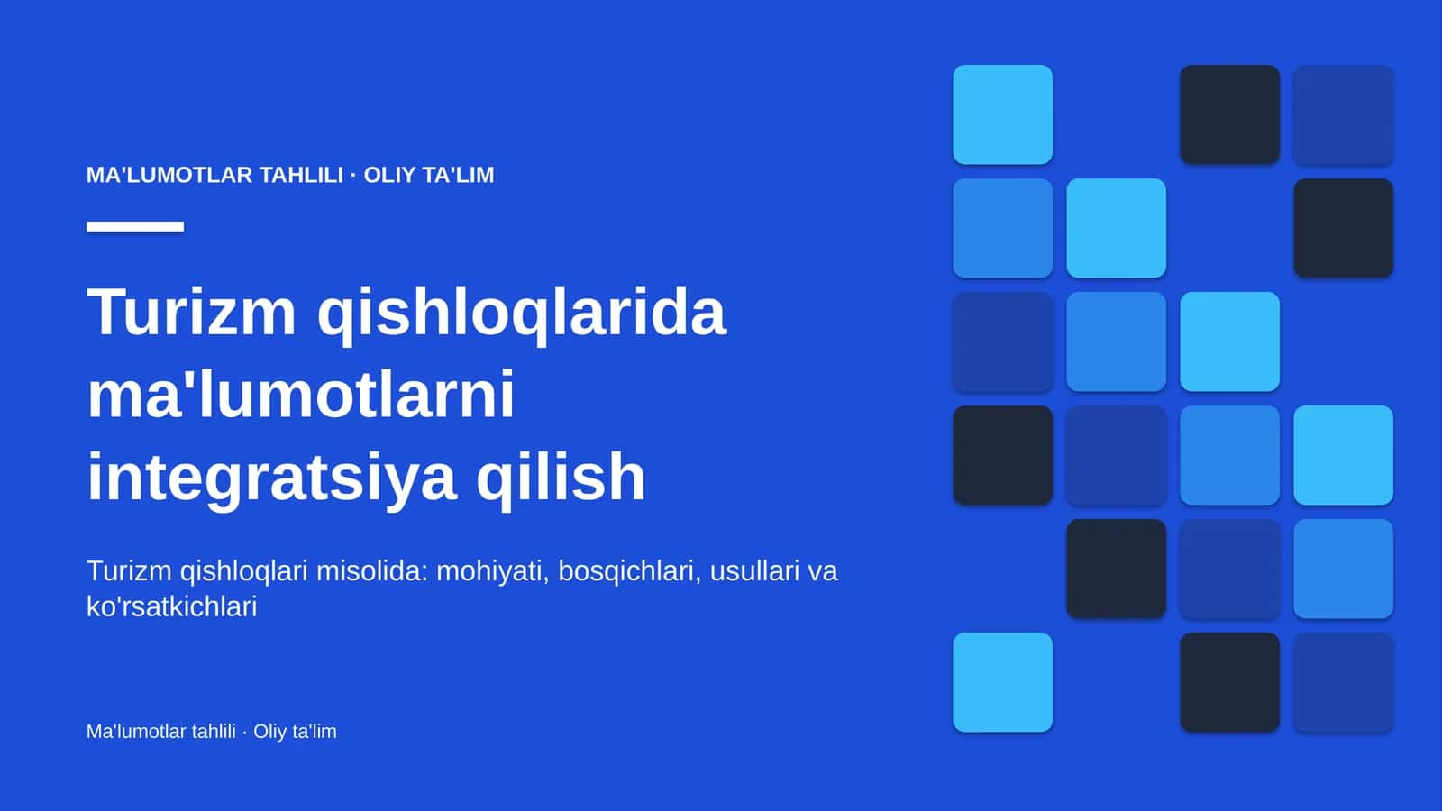 turizm qishloqlarida ma'lumotlarni integratsiya qilish 8747 1