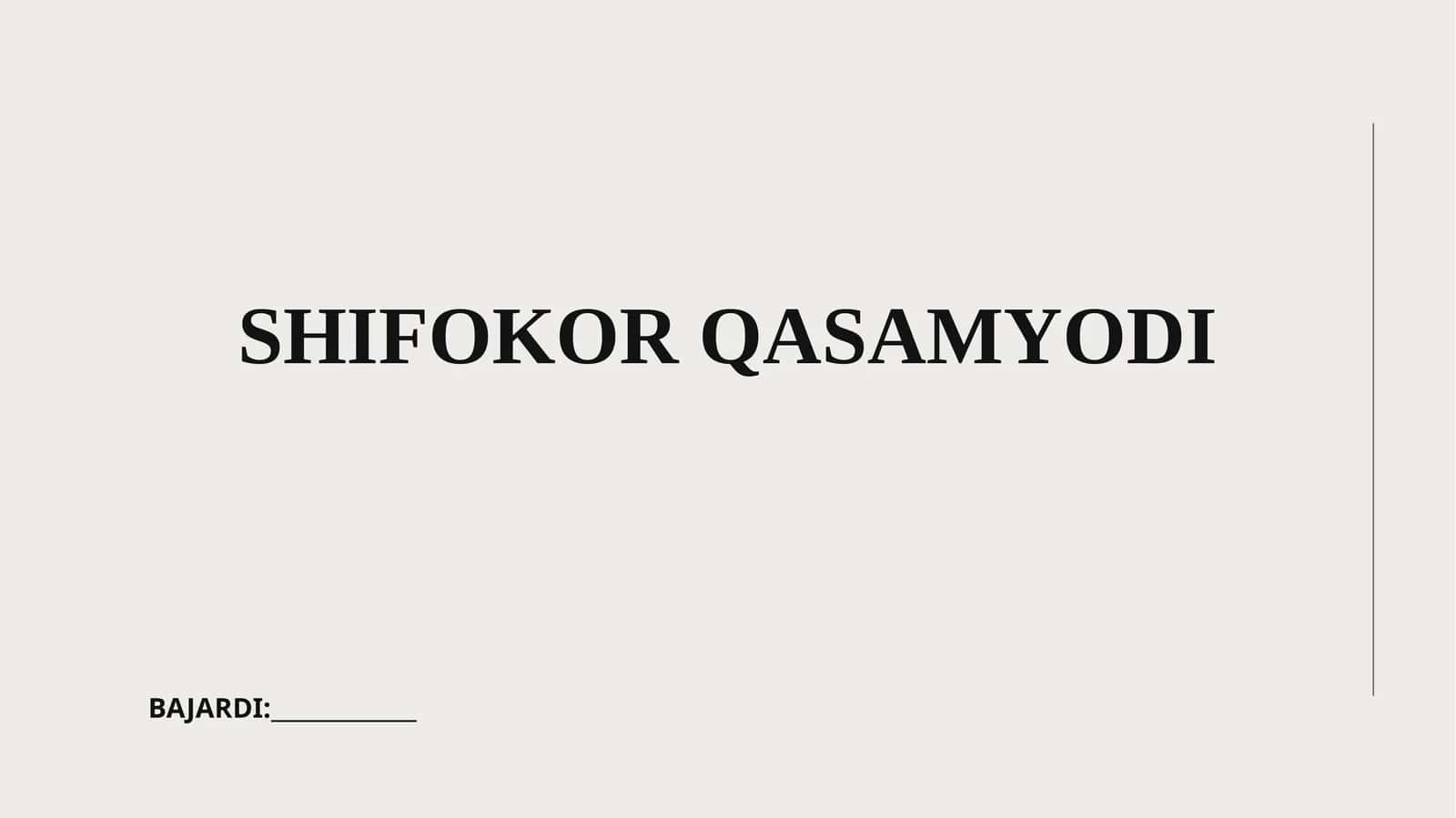 SHIFOKOR QASAMYODI 1