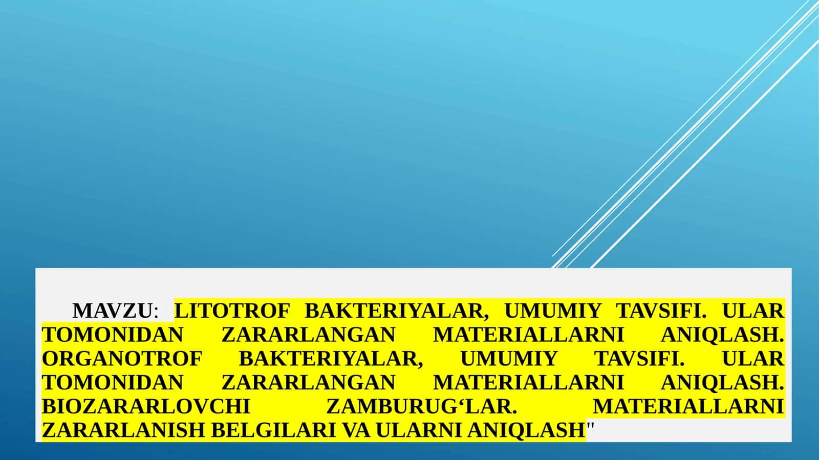 Litotrof bakteriyalar, umumiy tavsifi 1