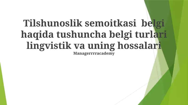 Lingvistik belgilar konsepsiyasi 1