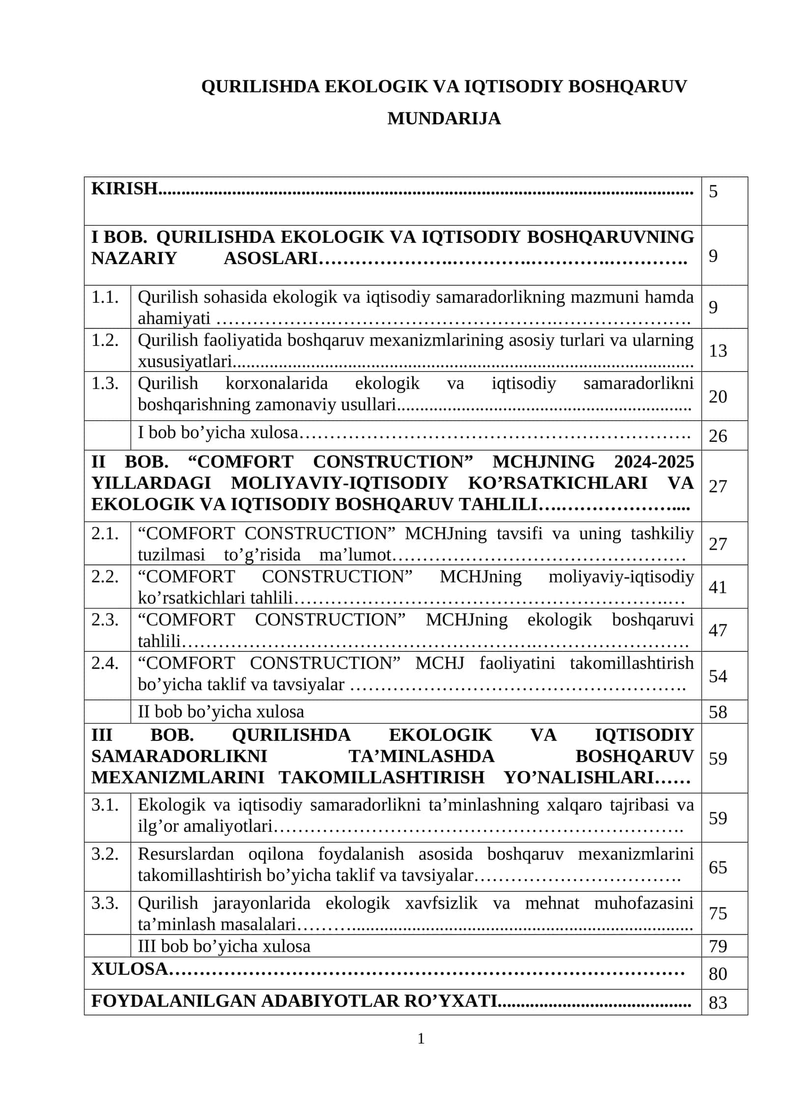 QURILISHDA EKOLOGIK VA IQTISODIY BOSHQARUV 1