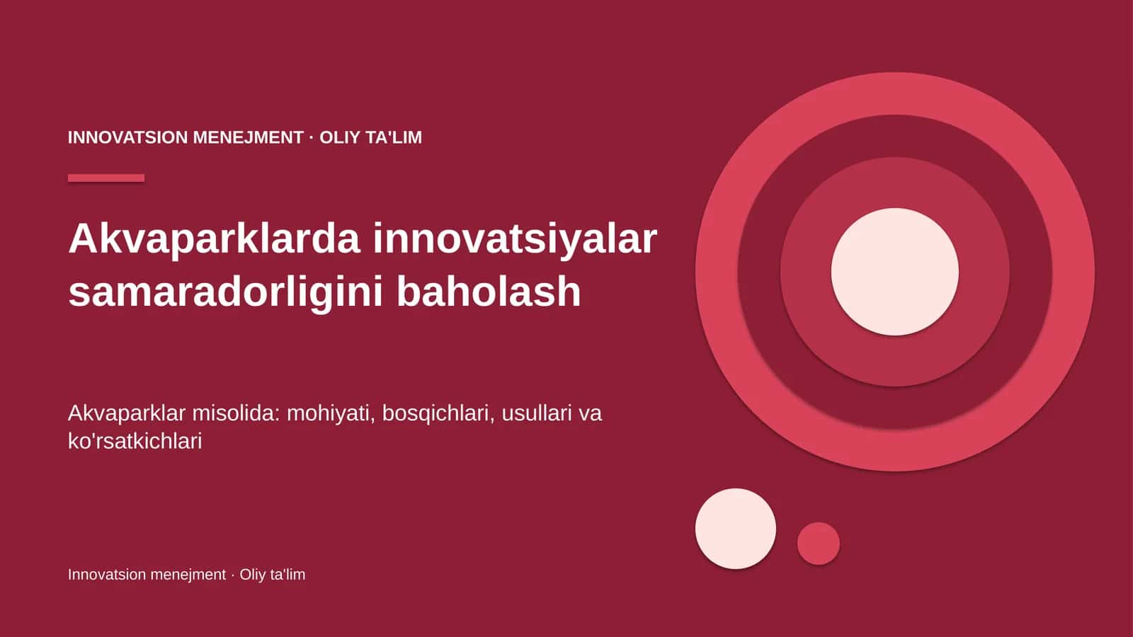 Akvaparklarda innovatsiyalar samaradorligini baholash 1