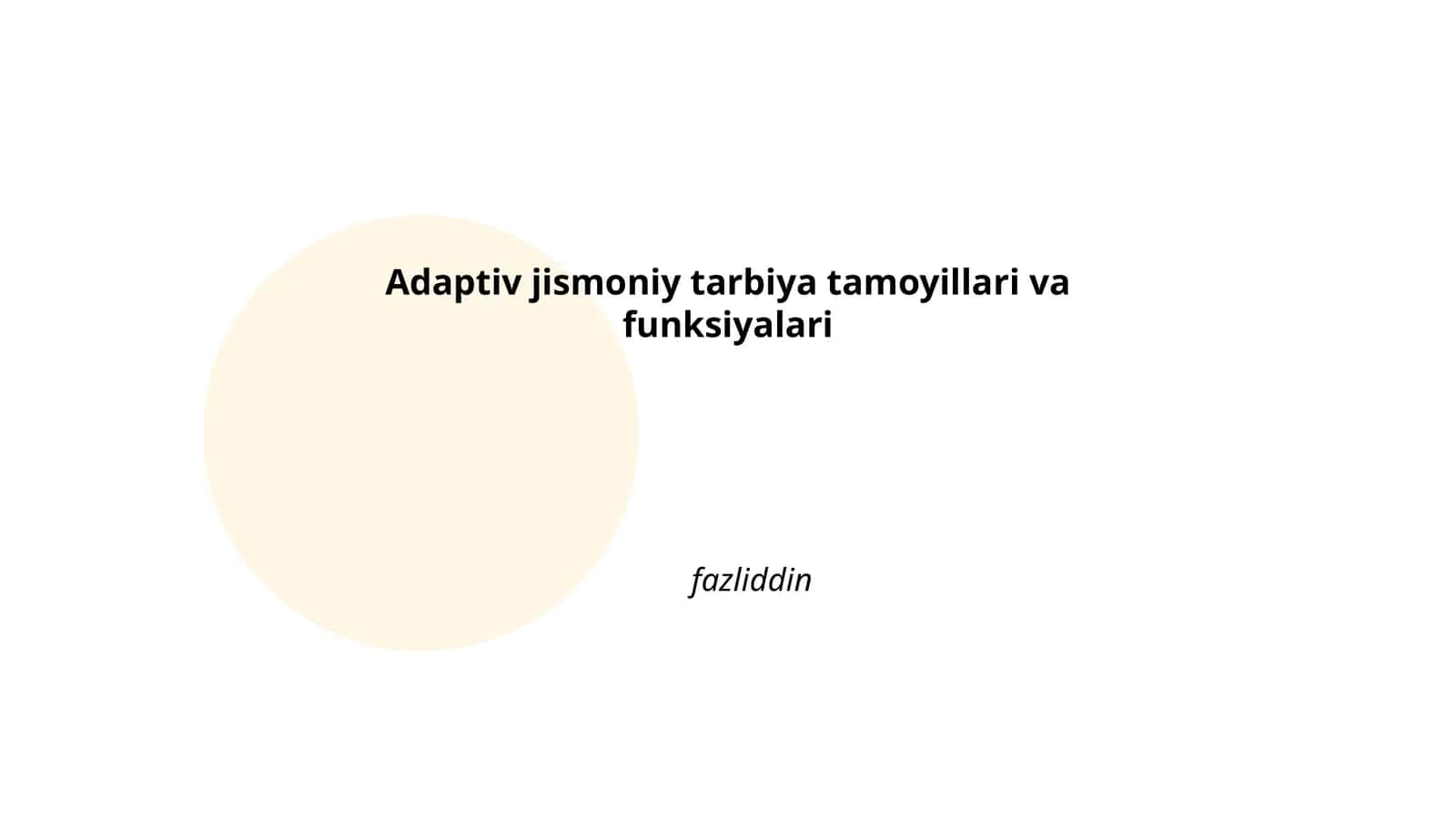 Adaptiv jismoniy tarbiya tamoyillari va funksiyalari 1