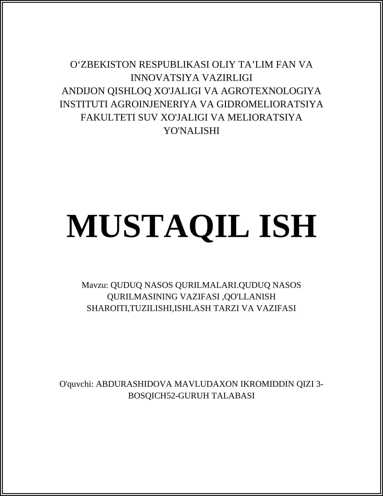 QUDUQ NASOS QURILMALARI 1