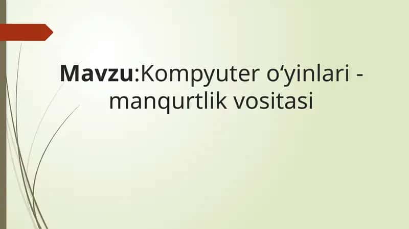 kompyuter o'yinlari manqurtlik vositasi 1