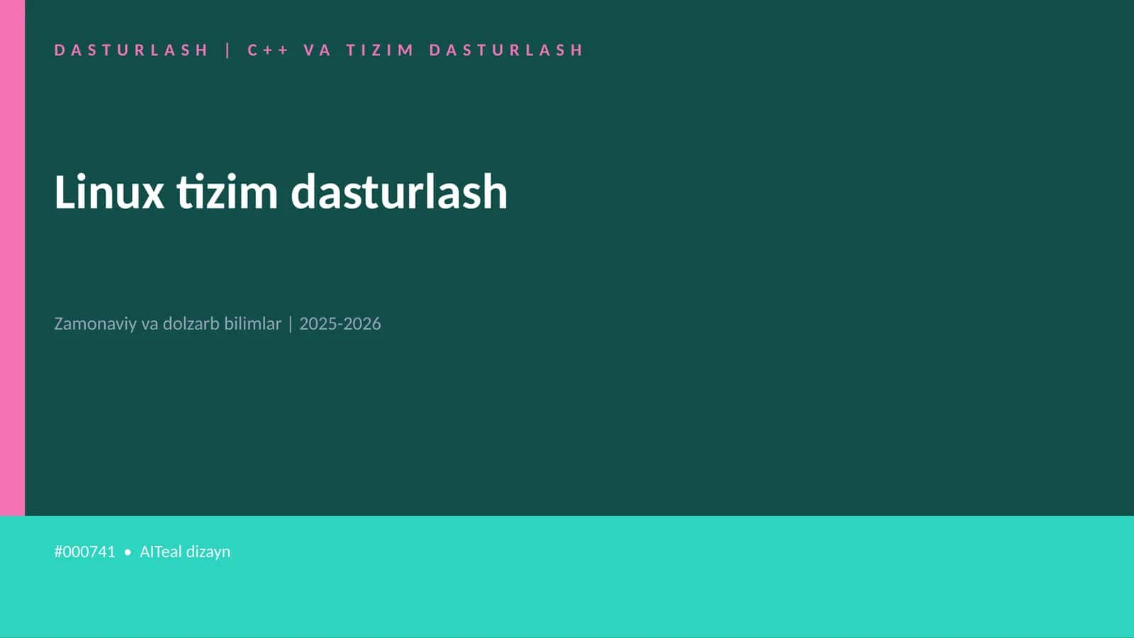 Linux tizim dasturlash 1