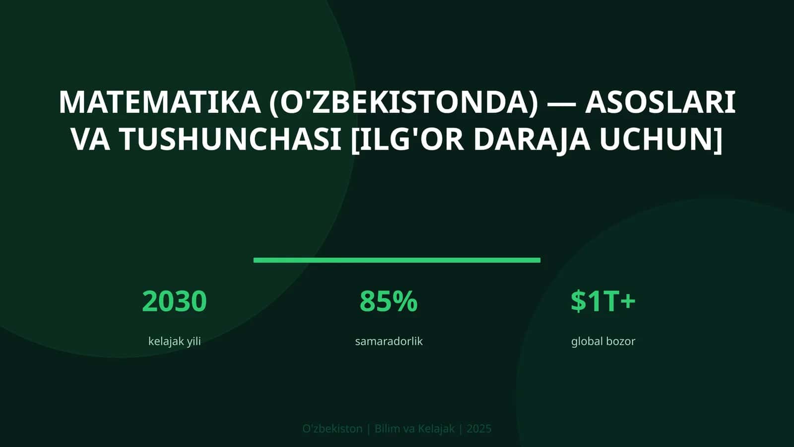 Matematika (O'zbekistonda) — asoslari va tushunchasi [ilg'or daraja uchun] 1