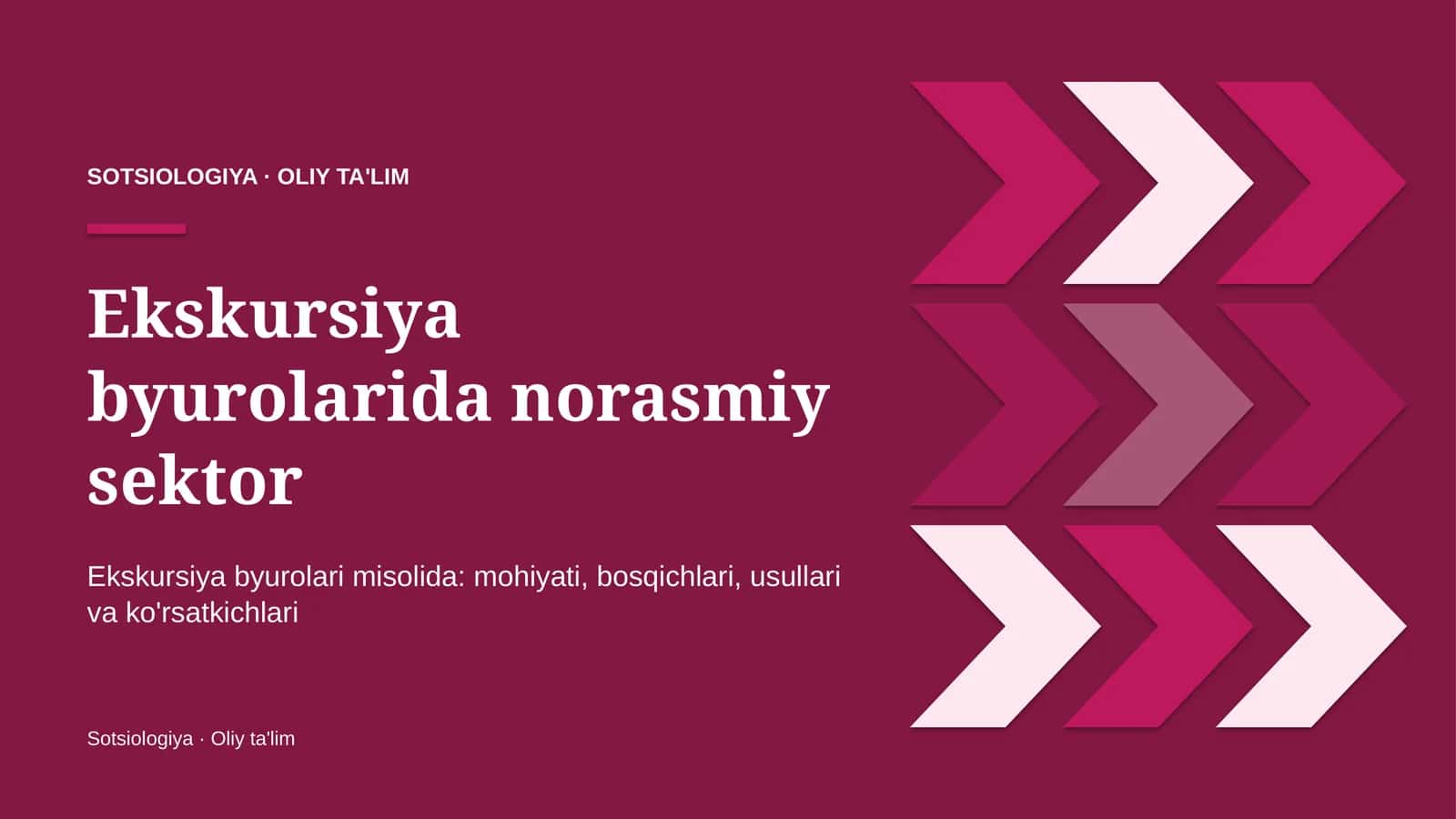 Ekskursiya byurolarida norasmiy sektor 1