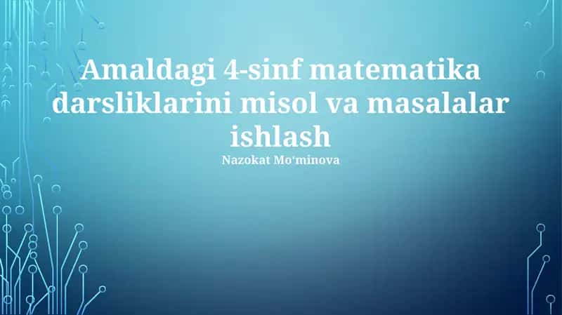 4-sinf matematika darsliklari 1
