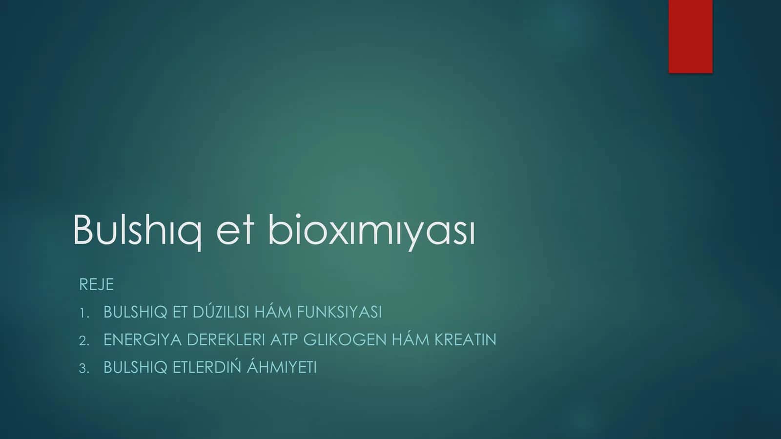 Bulshıq et bioxımıyası 1