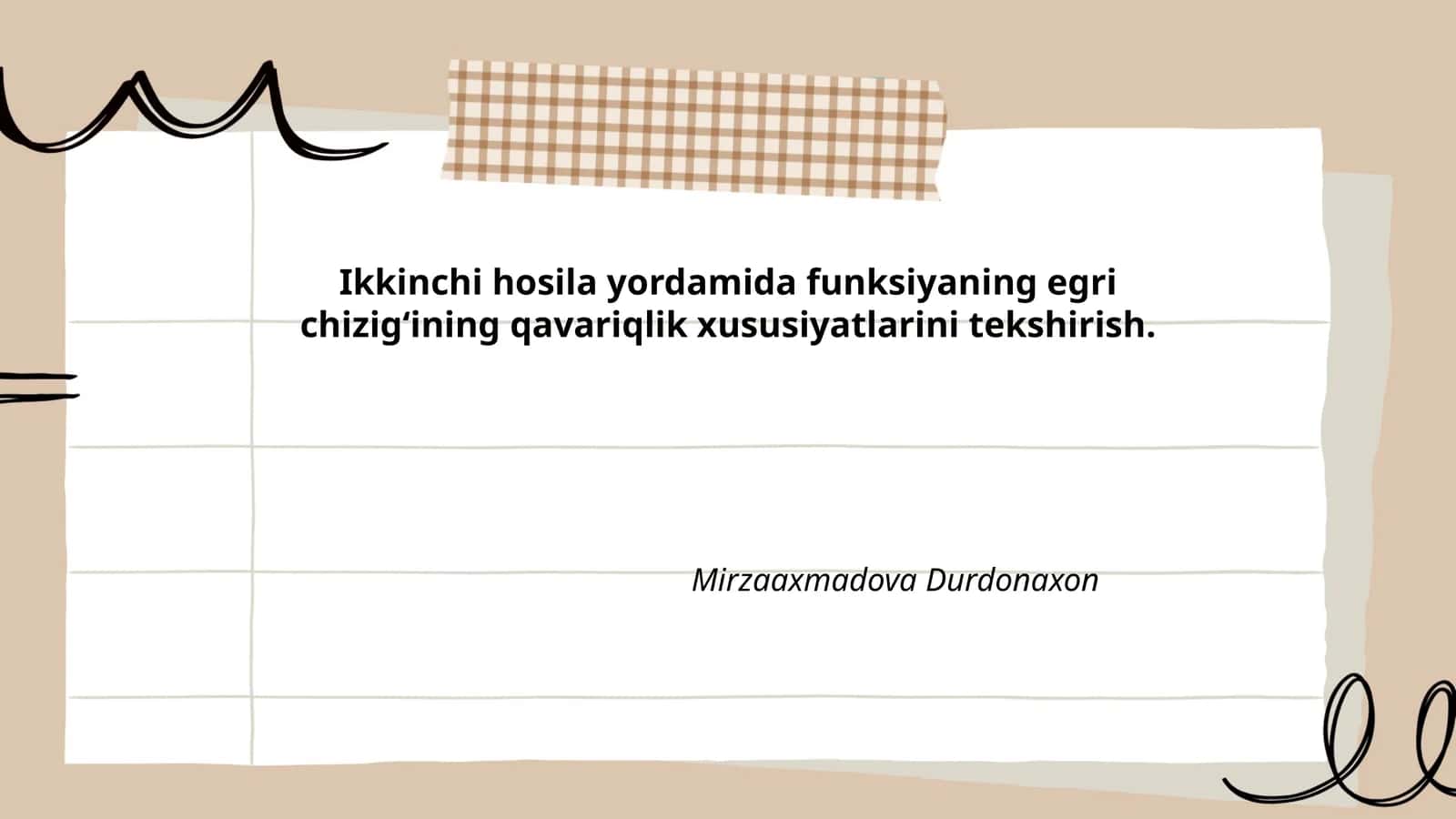 Egri chizig'ini qavariqlik joylarini tekshirish 1
