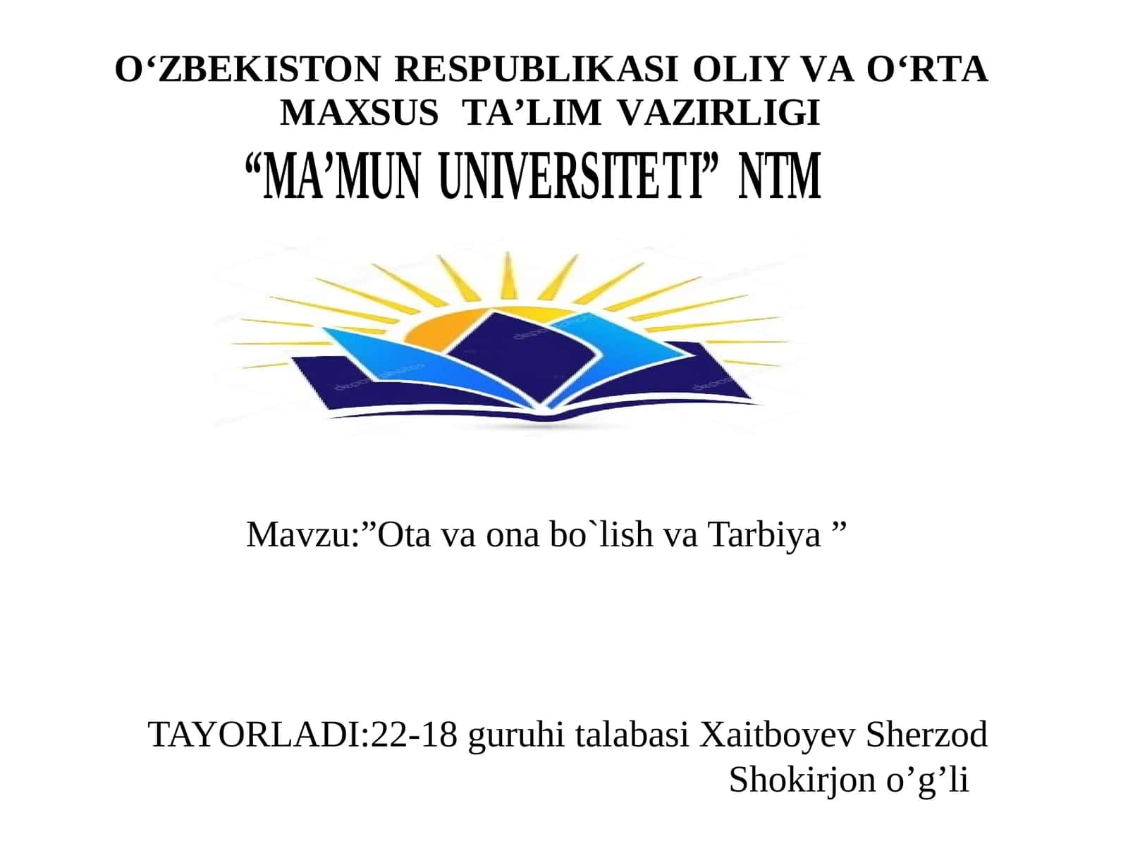 Otavaonabo`lishvaTarbiya 1