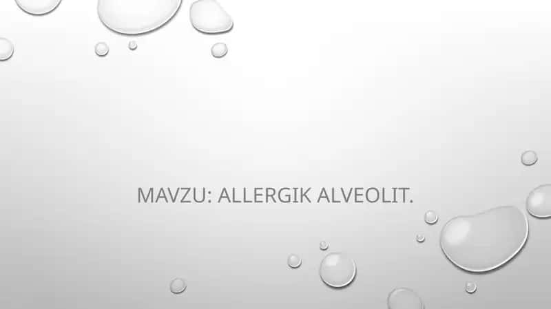 Allergik alveolit 1